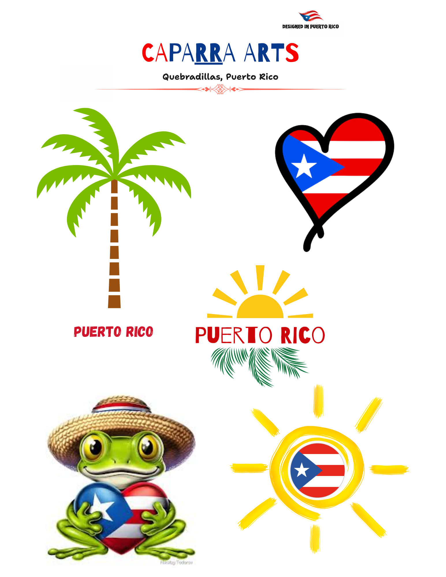Tropical Puerto Rico — temporary tattoo sheet