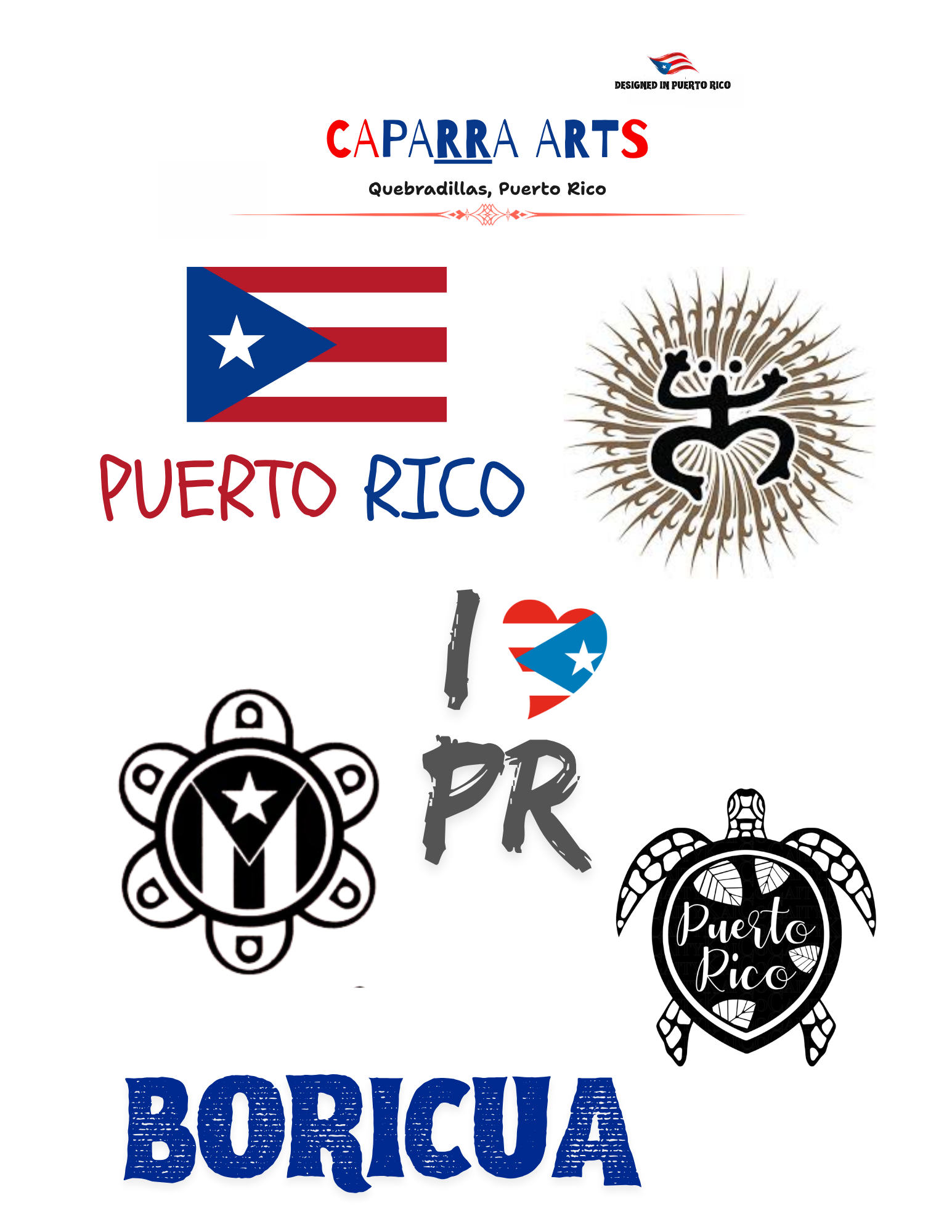 Boricua Pride — temporary tattoo sheet